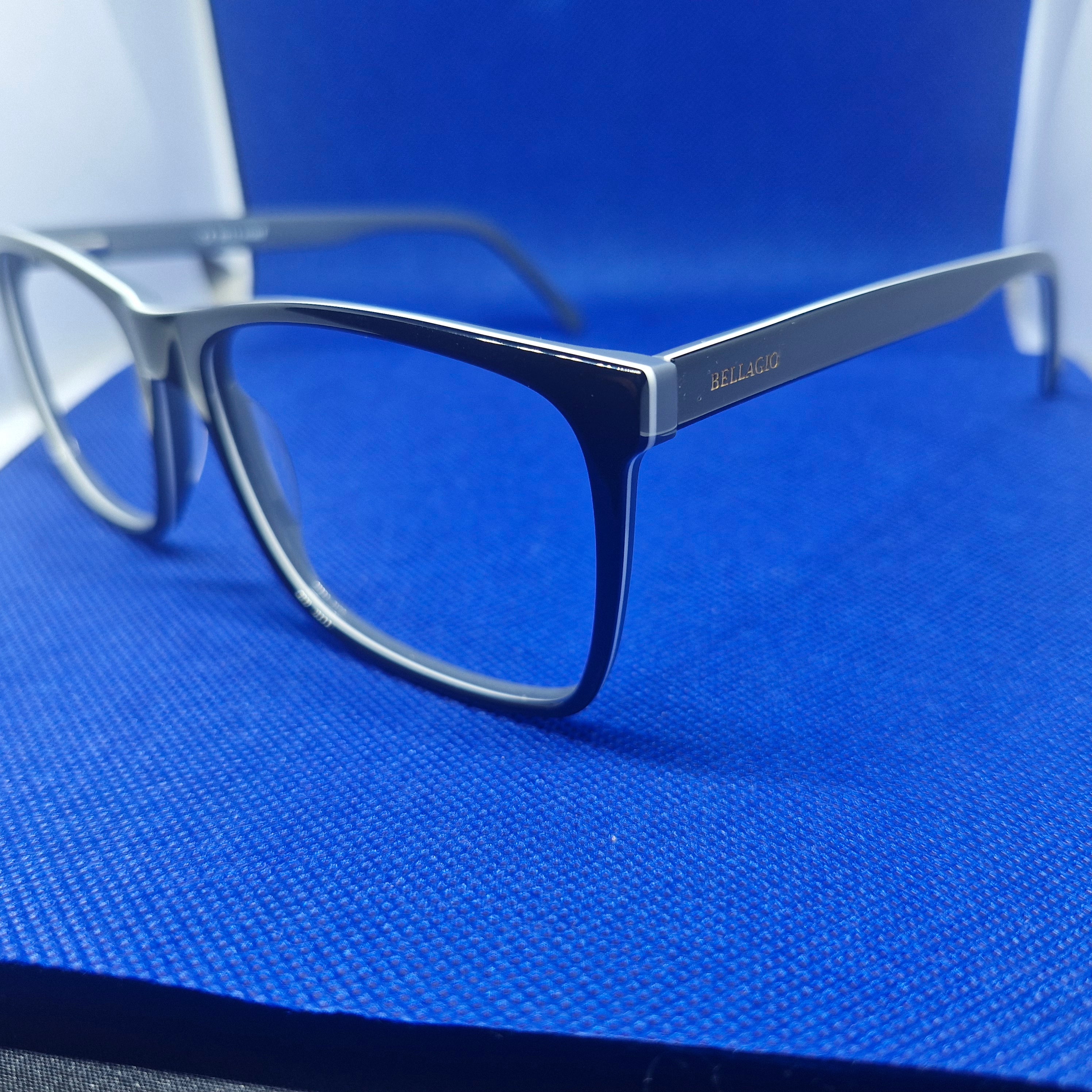 Armazón de ACETATO marca BELLAGIO + Cristales Ópticos CR39 con capa AR, protección 100% UV.