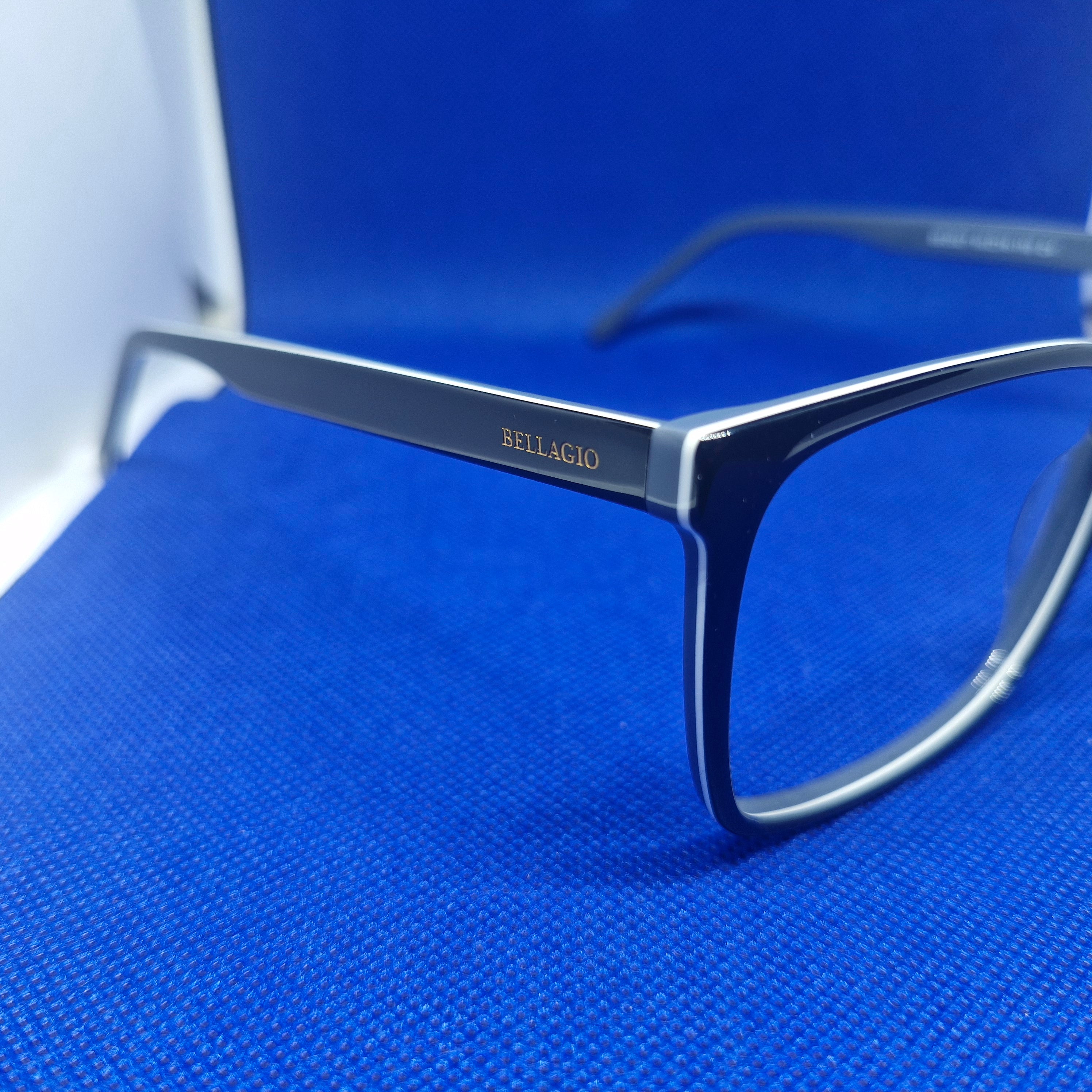 Armazón de ACETATO marca BELLAGIO + Cristales Ópticos CR39 con capa AR, protección 100% UV.