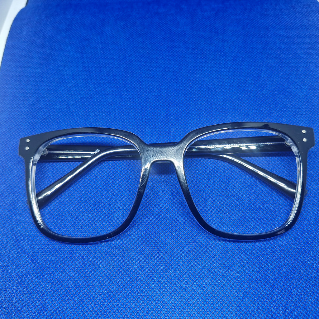 Armazón de ACETATO con forma cuadrada GRANDE marca ALTERNA + Cristales Ópticos CR39 con capa AR, protección 100% UV.