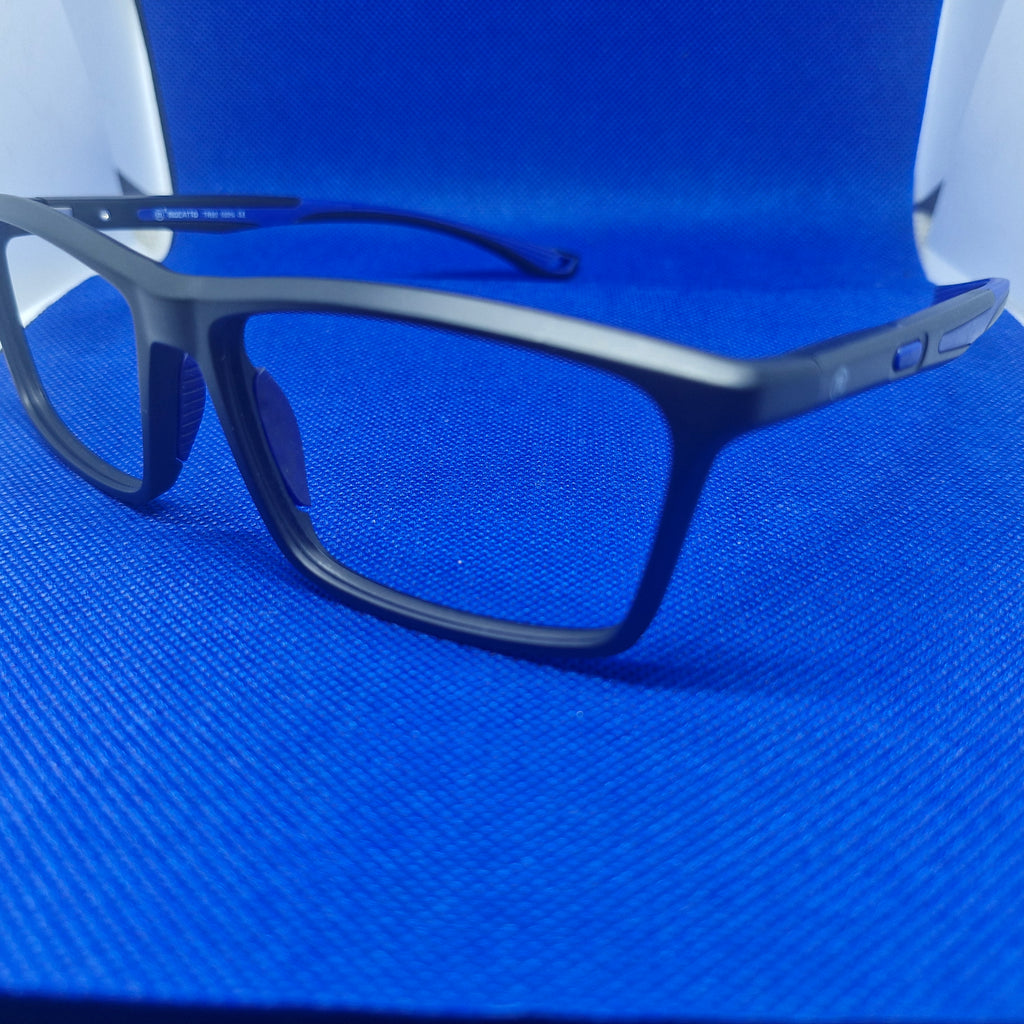 Armazón en TR90 marca MOCATTO Negro y varillas de colores  + Cristales Ópticos CR39 con capa AR, protección 100% UV.