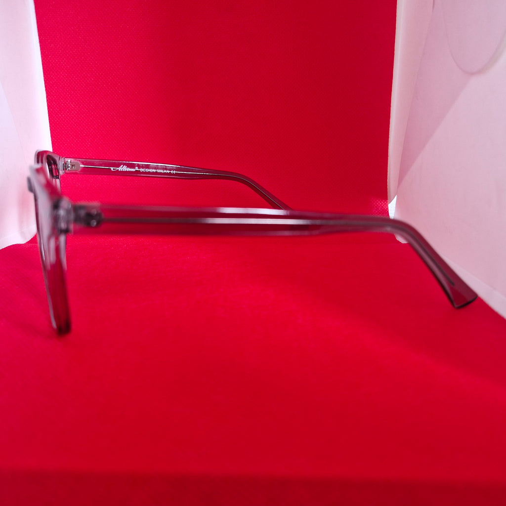 Armazón de Acetato gris transparente marca ALTERNA + Cristales Ópticos CR39 con capa AR, protección 100% UV.