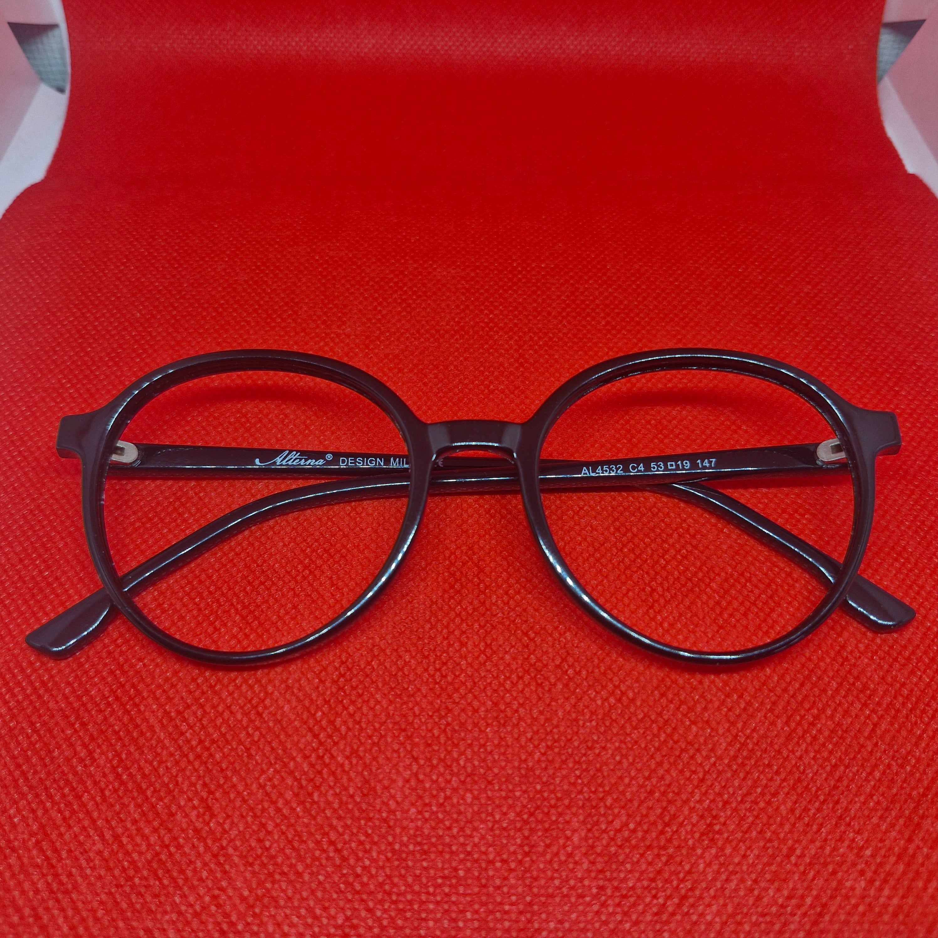 Armazón de ACETATO redondo marca ALTERNA + Cristales Ópticos CR39 con capa AR, protección 100% UV.